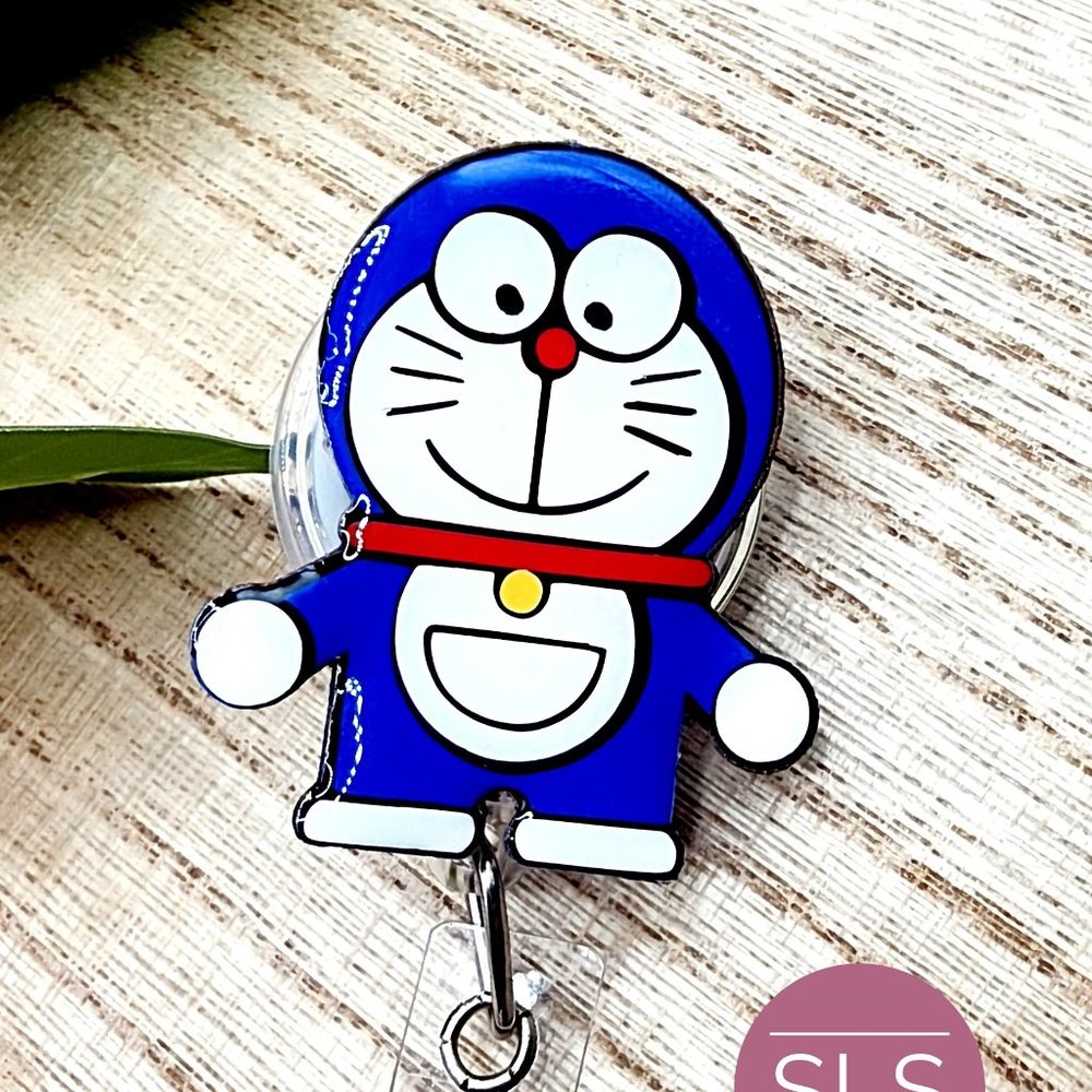 Handmade Doraemon  Badge Reel-Pediatric Nurse Badge Reel-Anime Badge Reel